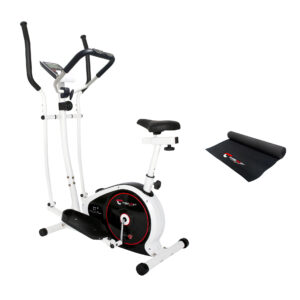 CHRISTOPEIT Crosstrainer & Heimtrainer 2in1 Hybrid - Pulssensoren + Schutzmatte - CT 4