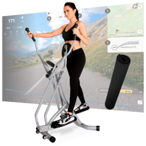 CHRISTOPEIT Crosstrainer klappbar für Zuhause inkl. Schutzmatte - LCD - 100kg - Walker
